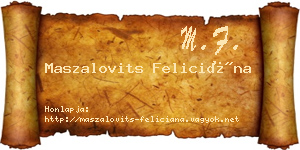 Maszalovits Feliciána névjegykártya